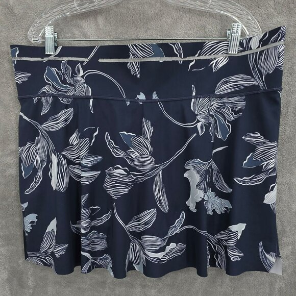 Athleta Floral Sonic Skort XL Blue Grey Athleisure Wicking Breathable Tennis Gym - Picture 1 of 16